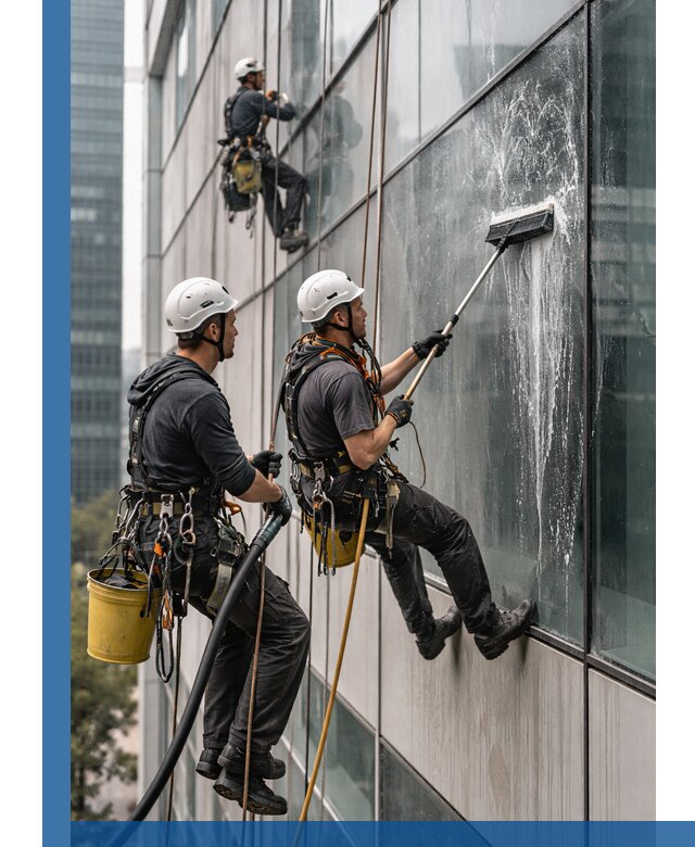 Профессиональная высотная мойка фасадов зданий в Георгиевске
