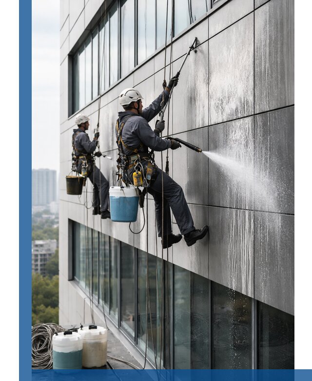 Профессиональная мойка вентилируемых фасадов в Георгиевске