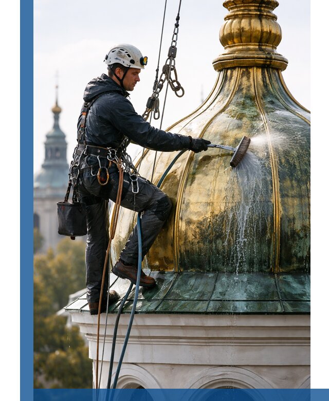 Профессиональная мойка куполов и шпилей высотными альпинистами в Георгиевске