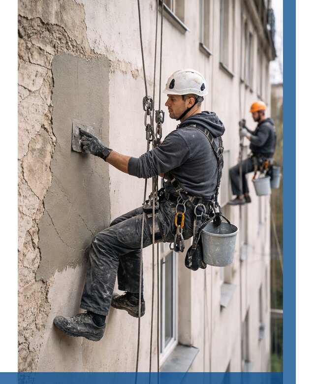 Восстановление штукатурки фасада в Георгиевске от 1237 р. | ВЫСОТНИК-Грг