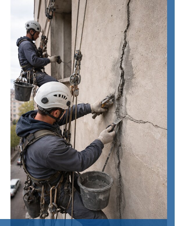 Заделка трещин на фасаде в Георгиевске от 928 р. | ВЫСОТНИК-Грг