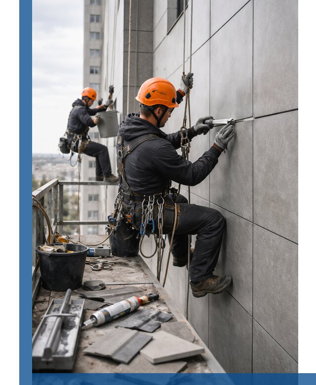 Профессиональный ремонт фасада из керамогранита в Георгиевске