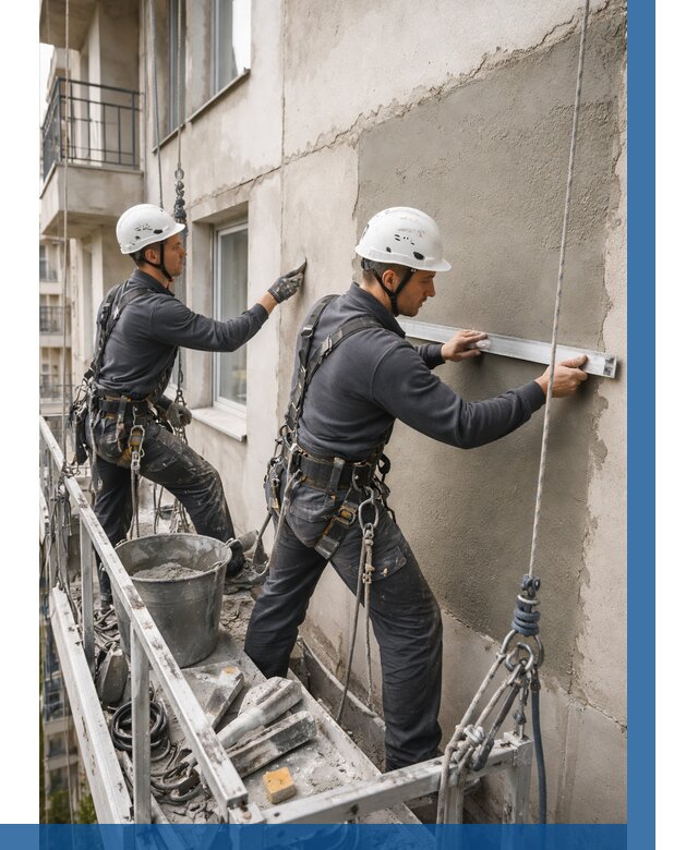 Штукатурка фасада на высоте в Георгиевске от 928 р. | ВЫСОТНИК-Грг