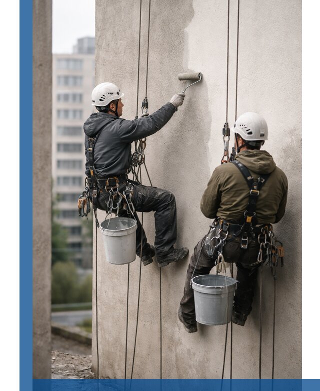 Покраска фасадов высотными альпинистами в Георгиевске с гарантией