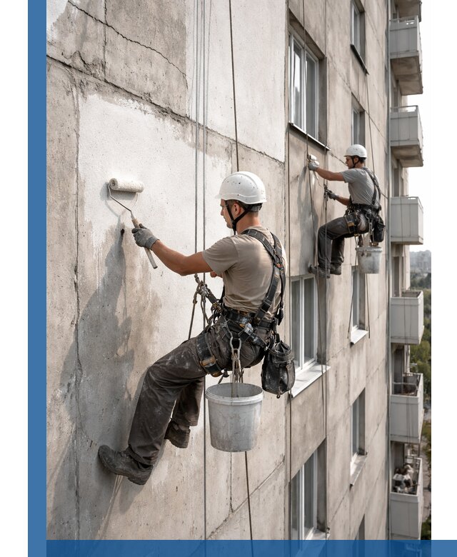 Покраска бетонного фасада в Георгиевске для жилых и промышленных объектов