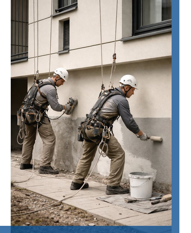 Окраска цоколя здания в Георгиевске от 464 р. под ключ | ВЫСОТНИК-Грг