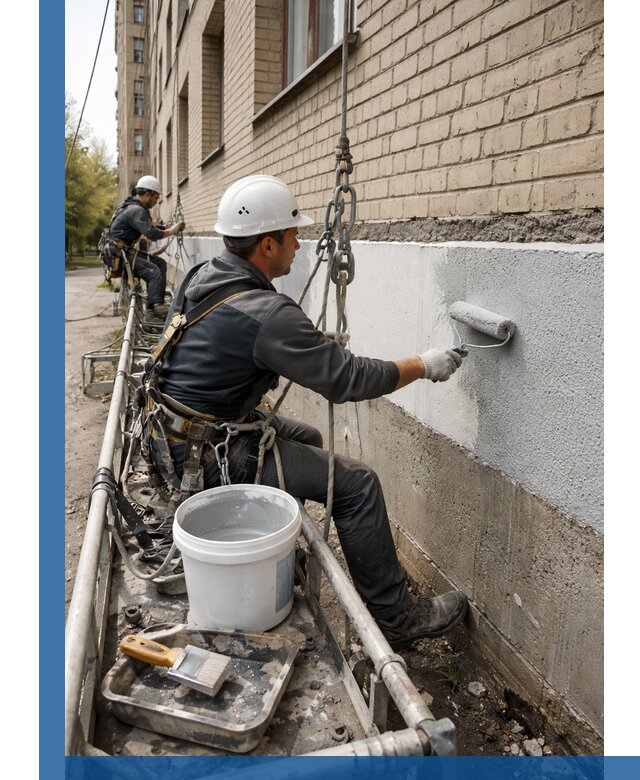 Окраска цоколя здания в Георгиевске профессионально и надежно