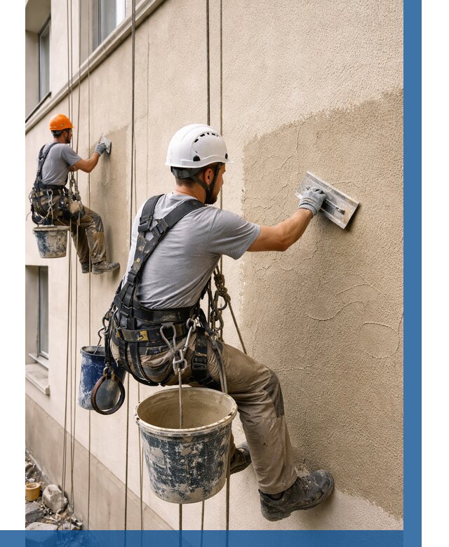 Декоративная штукатурка фасада в Георгиевске от 1237 р. | ВЫСОТНИК-Грг