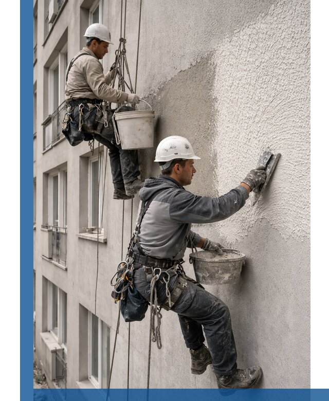 Нанесение декоративной штукатурки короед на фасад в Георгиевске