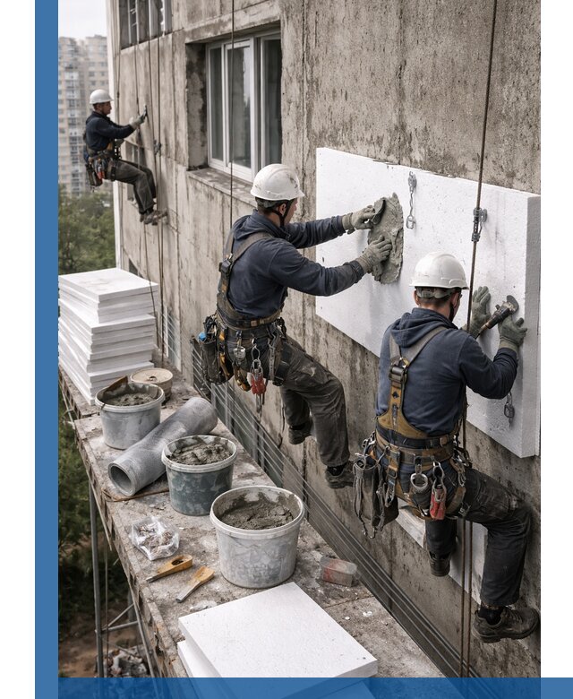 Утепление фасада пенополистиролом в Георгиевске под ключ