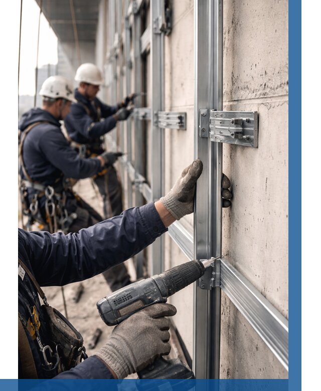 Монтаж подсистемы вентфасада в Георгиевске от 876 р. | ВЫСОТНИК-Грг