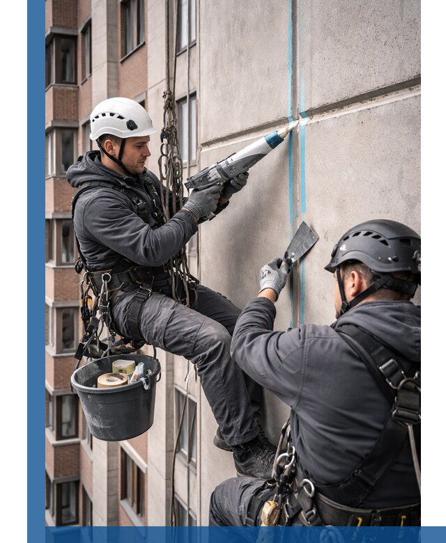 Вторичная герметизация швов фасада и кровли в Георгиевске