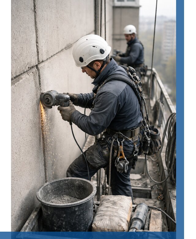 Штробление межпанельных швов в Георгиевске от 1237 р. | ВЫСОТНИК-Грг