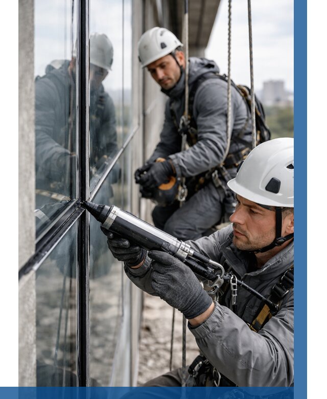 Герметизация витражных швов в Георгиевске от 670 р. | ВЫСОТНИК-Грг