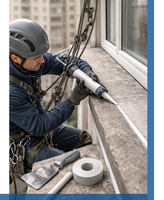 Герметизация балконного козырька в Георгиевске от 4638 р. | ВЫСОТНИК-Грг