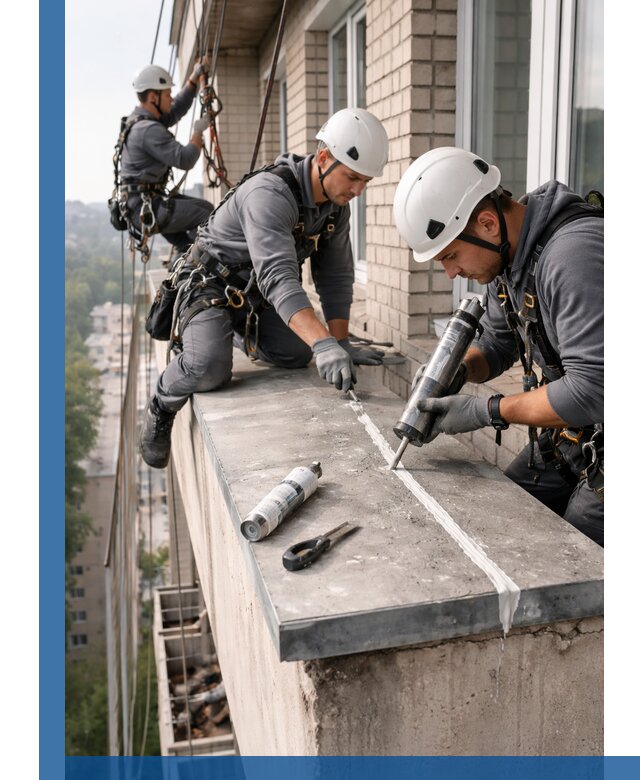 Герметизация балконного козырька в Георгиевске профессионально