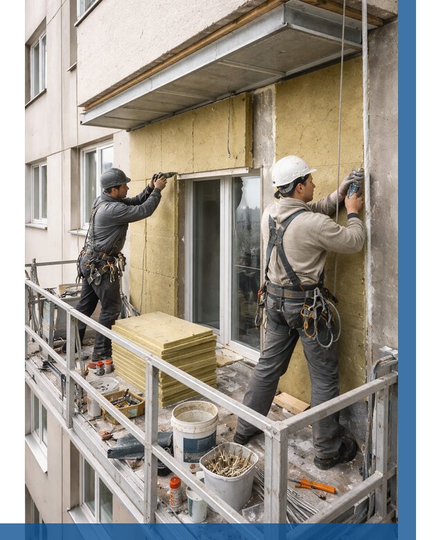 Утепление балкона снаружи в Георгиевске от 1649 р. под ключ ВЫСОТНИК-Грг