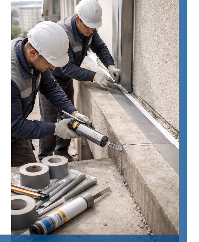 Герметизация примыкания балкона в Георгиевске от 4638 р. | ВЫСОТНИК-Грг