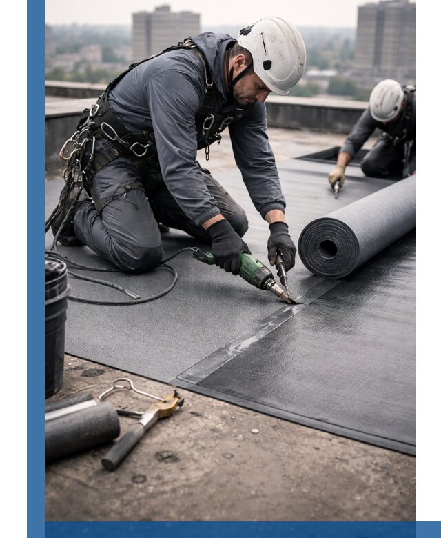 Ремонт мягкой кровли в Георгиевске с выездом промальпинистов