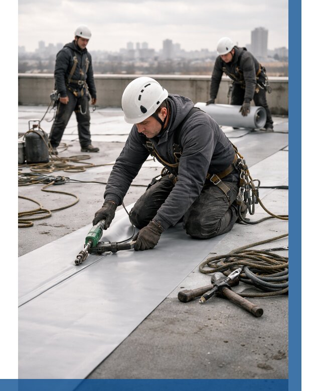 Ремонт мембранной кровли в Георгиевске от 1855 р./м2 | ВЫСОТНИК-Грг