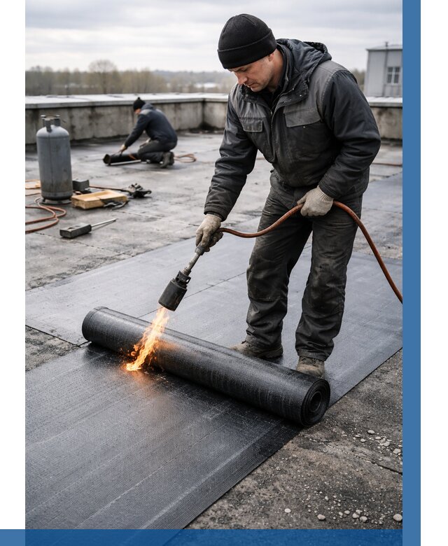 Ремонт наплавляемой кровли в Георгиевске от 721 р. | ВЫСОТНИК-Грг