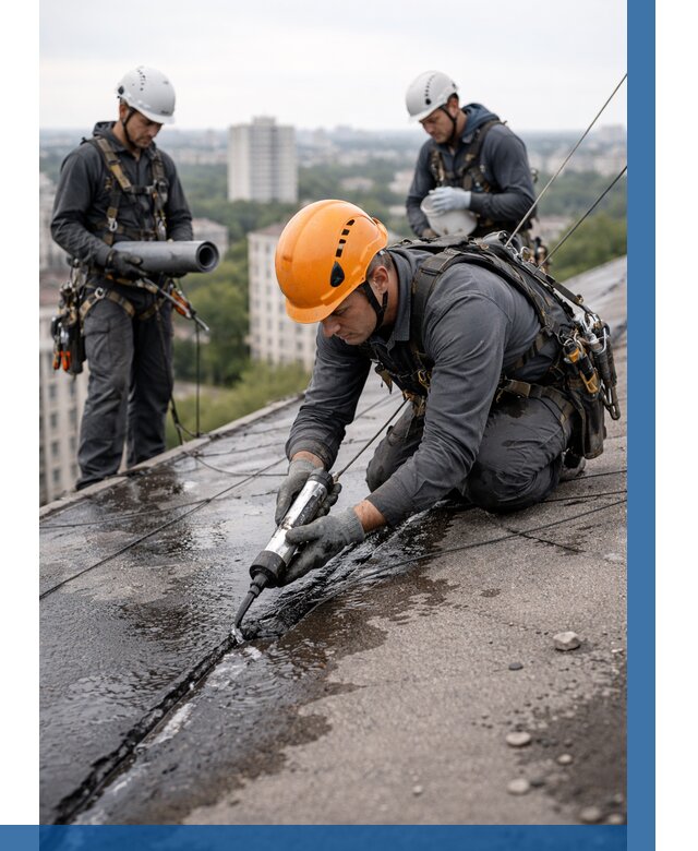 Устранение протечек кровли в Георгиевске от 12368 р. | ВЫСОТНИК-Грг