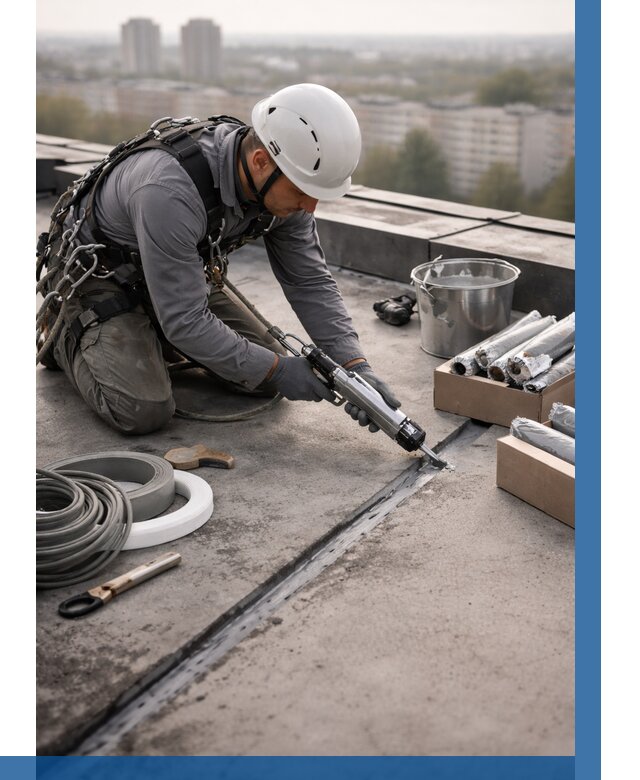 Герметизация швов кровли в Георгиевске от 464 р./м2 | ВЫСОТНИК-Грг