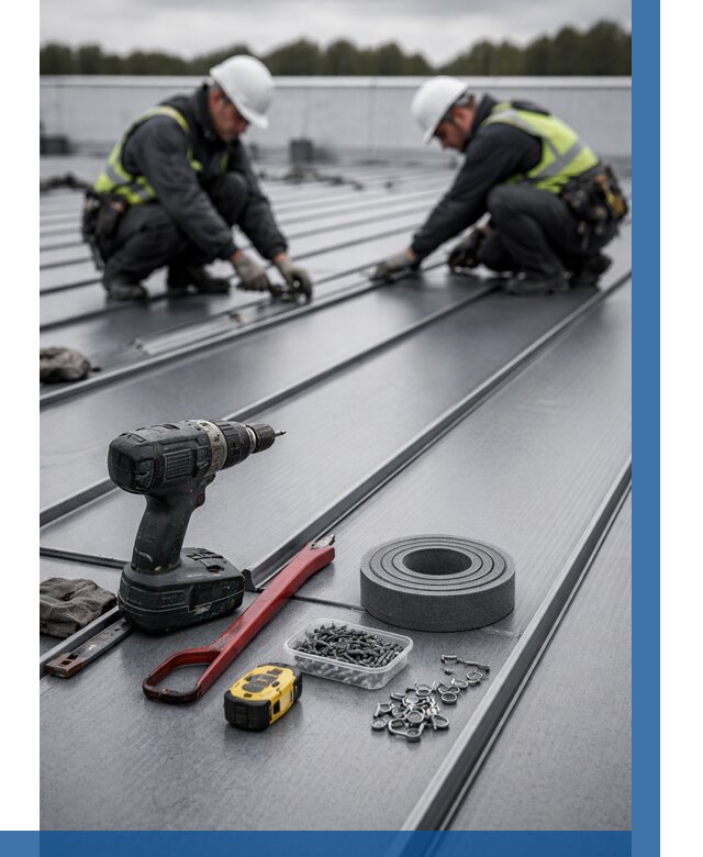 Монтаж фальцевой кровли в Георгиевске от 1855 р. | ВЫСОТНИК-Грг