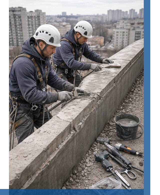 Ремонт парапета на кровле в Георгиевске от 1546 р. | ВЫСОТНИК-Грг