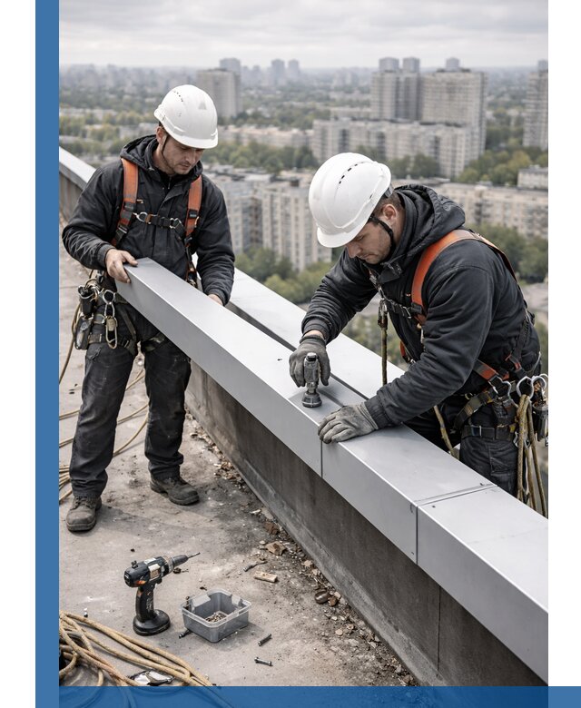 Монтаж парапетных крышек и ограждений кровли в Георгиевске