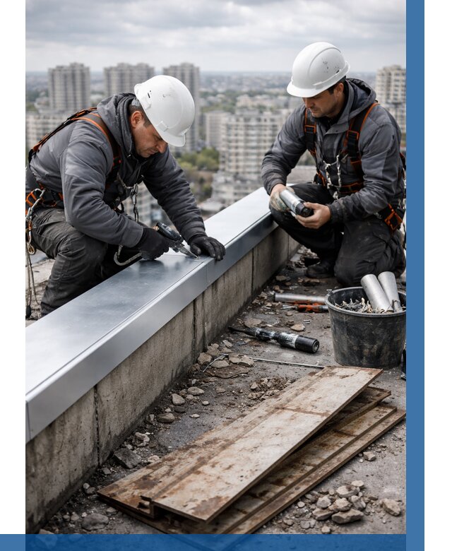 Замена парапетных крышек под ключ в Георгиевске от 1237 р. | ВЫСОТНИК-Грг