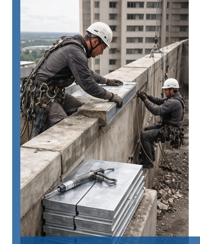Замена парапетных крышек и установка новых в Георгиевске