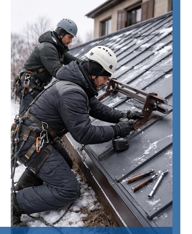 Монтаж снегозадержателей в Георгиевске от 464 р. | ВЫСОТНИК-Грг