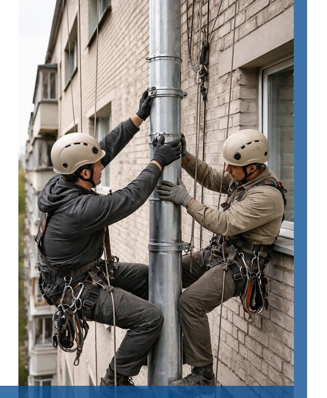 Замена водосточных труб в Георгиевске от 6700 р. | ВЫСОТНИК-Грг