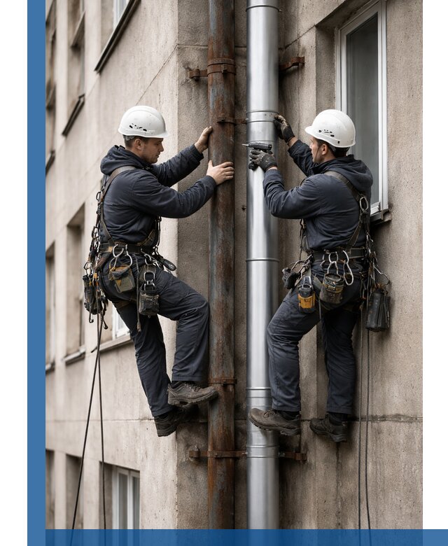 Замена водосточных труб в Георгиевске: монтаж и демонтаж под ключ