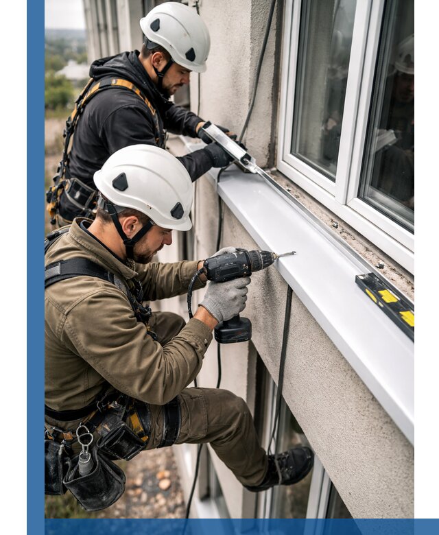 Профессиональный монтаж оконных отливов и отведения воды в Георгиевске