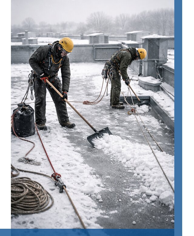 Очистка крыши от снега в Георгиевске от 7730 р. | ВЫСОТНИК-Грг