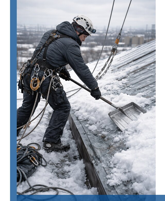 Профессиональная очистка кровли от снега и наледи в Георгиевске