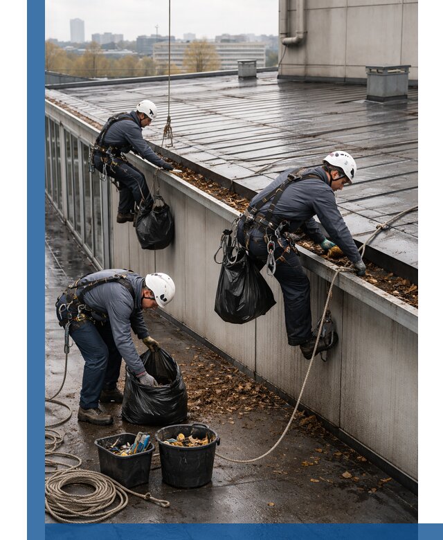 Очистка кровли по периметру в Георгиевске силами промышленных альпинистов