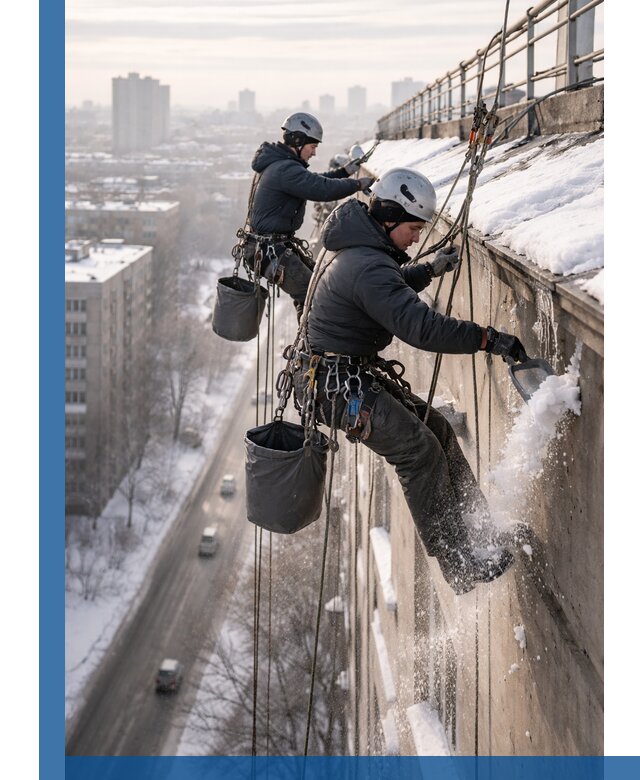 Очистка карнизов от снега в Георгиевске профессионально и безопасно