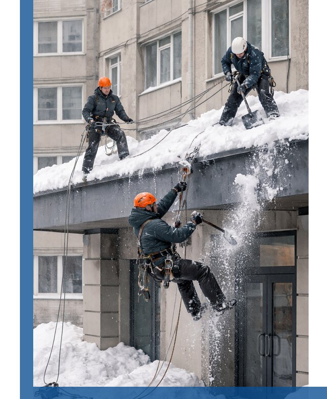 Безопасная очистка навесов от снега в Георгиевске круглогодично