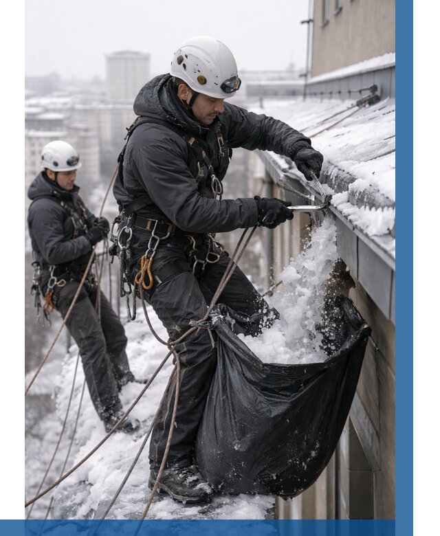 Аварийная очистка крыши в Георгиевске под ключ от 309 р. | ВЫСОТНИК-Грг