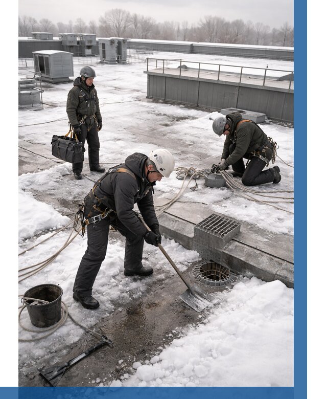 Абонентское обслуживание кровли зимой в Георгиевске от 8246 р. | ВЫСОТНИК-Грг