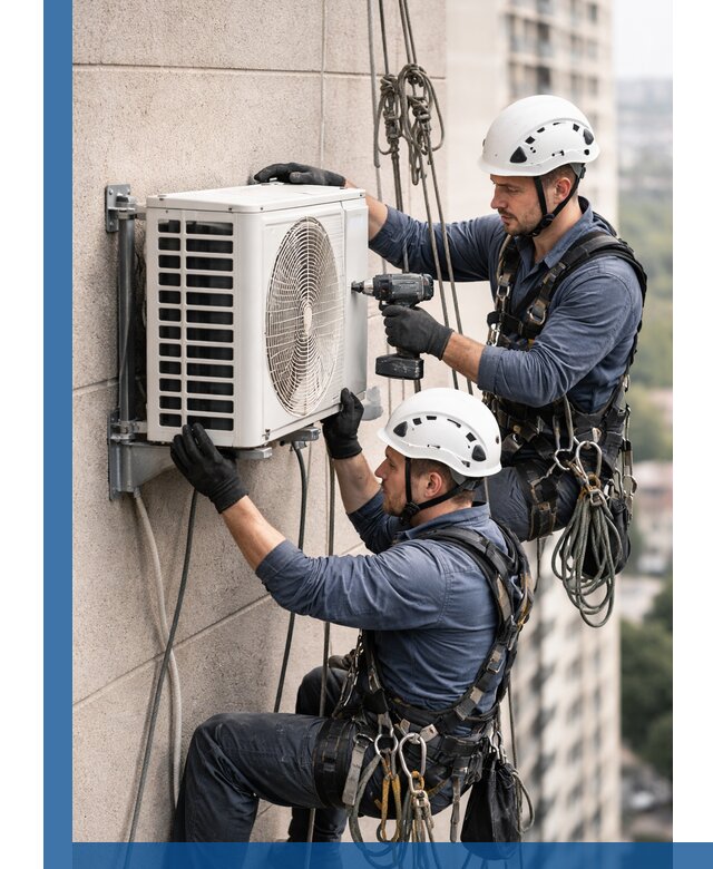 Монтаж внешнего блока кондиционера в Георгиевске установка и крепление