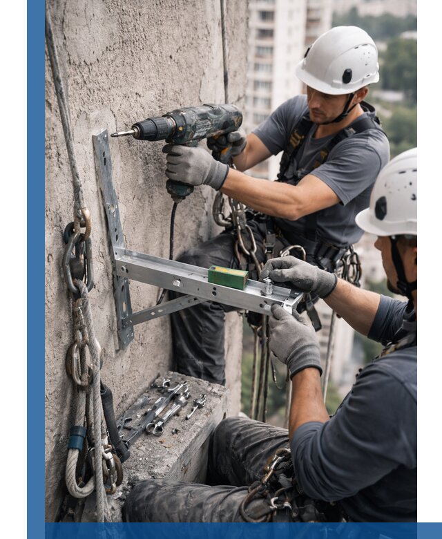 Установка кронштейнов кондиционера и крепежа в Георгиевске