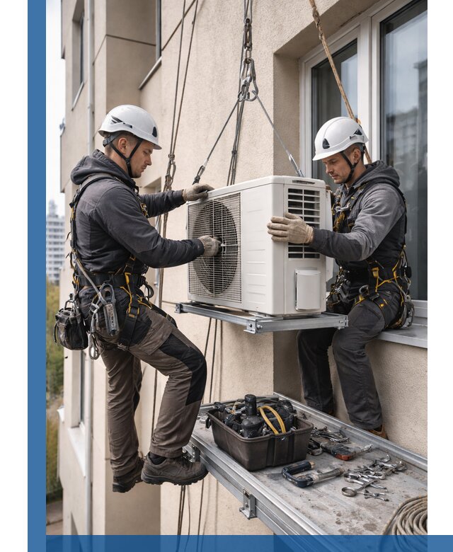 Перенос внешнего блока кондиционера в Георгиевске с монтажом и крепежом