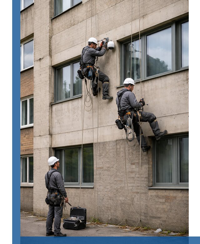 Монтаж фасадных камер видеонаблюдения в Георгиевске под ключ
