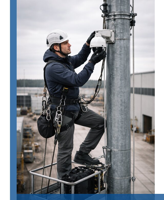 Профессиональная установка видеокамер на мачте в Георгиевске