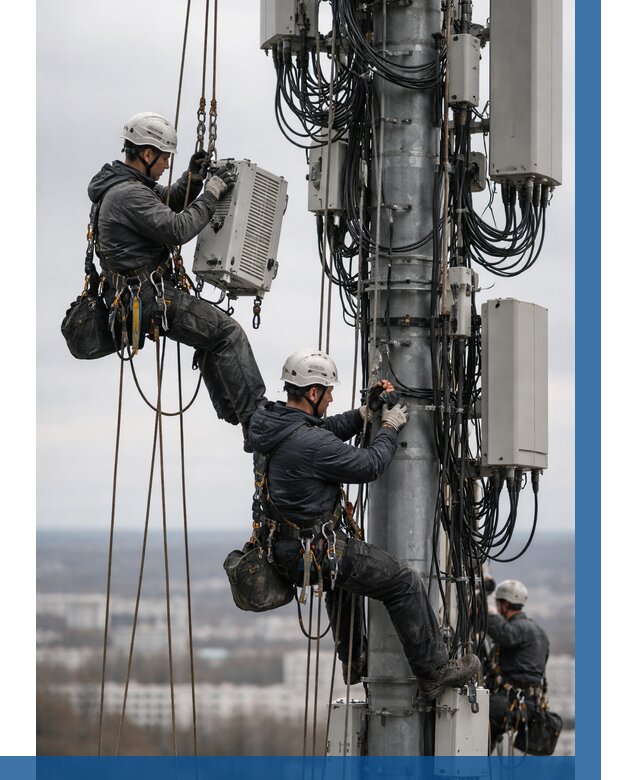Монтаж оборудования связи на мачте в Георгиевске от 7730 р. | ВЫСОТНИК-Грг