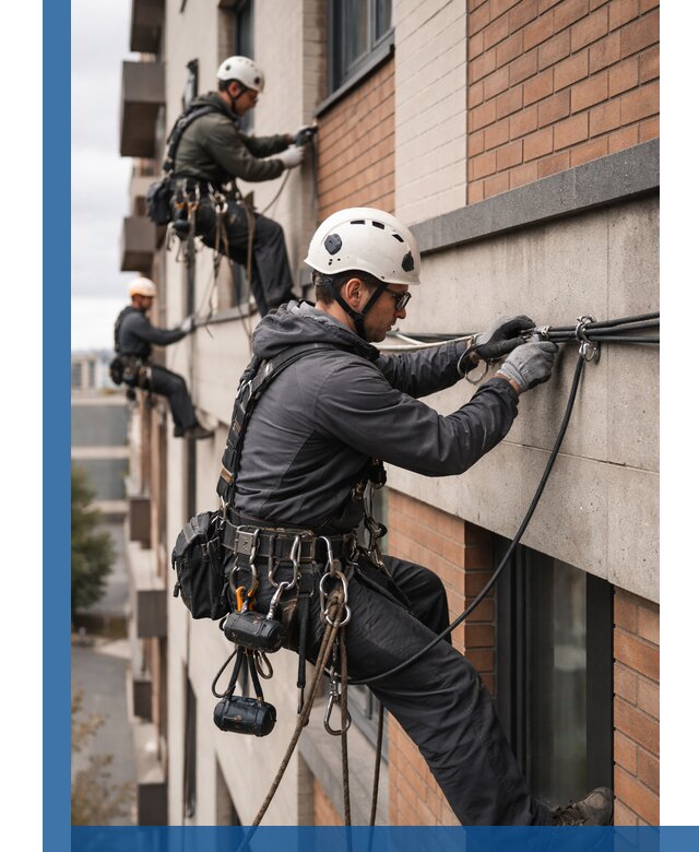 Крепление кабеля на фасаде монтаж и крепеж в Георгиевске